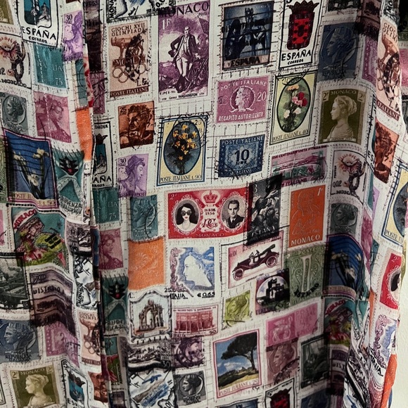 NWOT Alice + Olivia Oswald Printed Silk Shirt XS - Picture 14 of 15